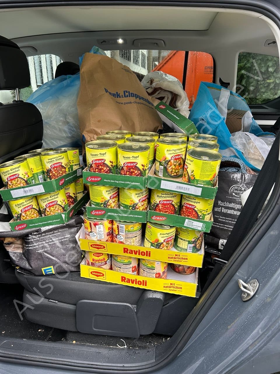 Versorgung von Menschen mit Lebensmitteln, Hygieneartikeln und mehr