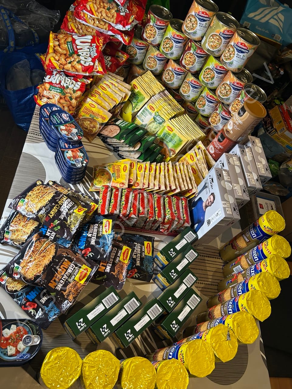 Versorgung von Menschen mit Lebensmitteln, Hygieneartikeln und mehr